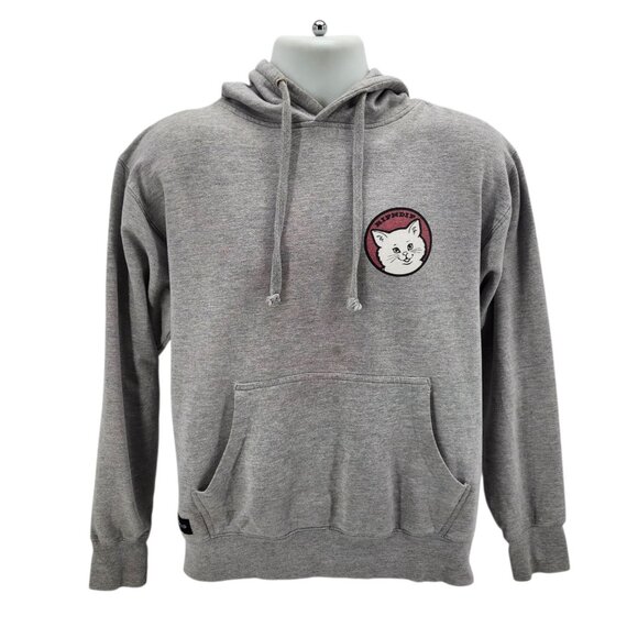 Ripndip Adult Medium Hoodie Stop Being A Cat Gray Graphic Sweatshirt - Picture 14 of 14